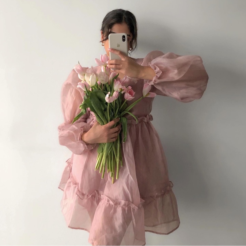 Pink chiffon dress - Picture 3 of 5